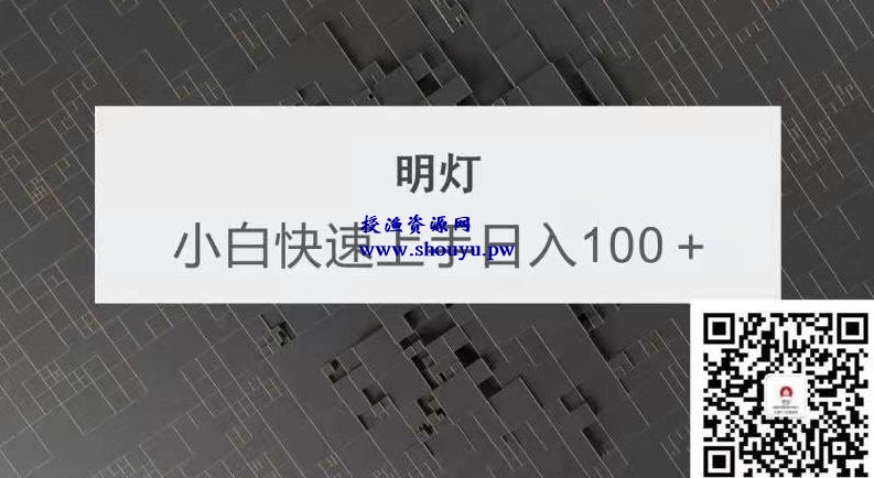 明灯副业三十六条小妙招之第22招小白快速上手日如一百＋