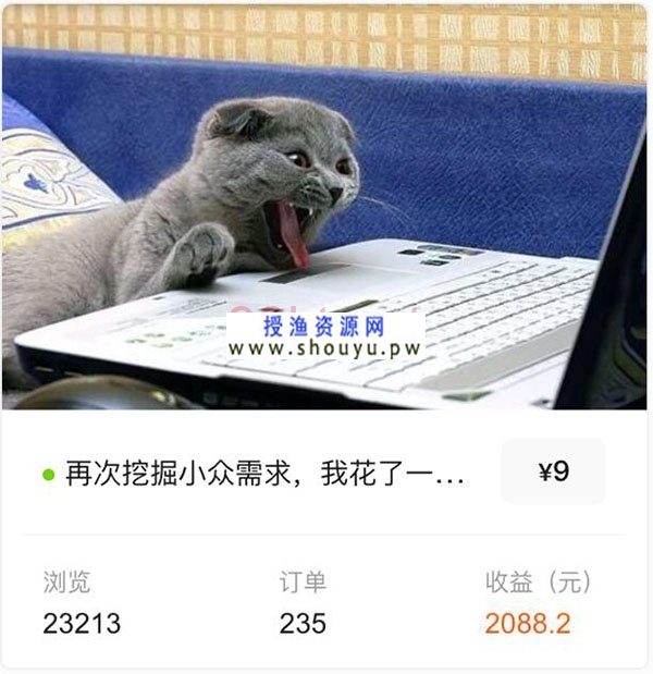 授渔资源网：我过去一年的卖货经历