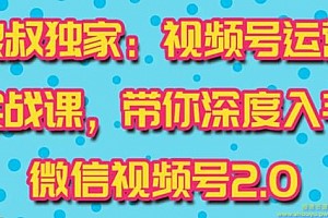 狼叔视频号运营实战课2.0，目前市面上最新最全玩法，快速吸粉吸金（10节视频）