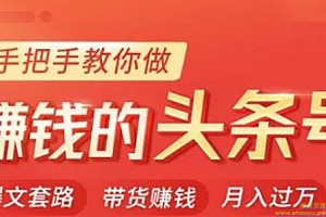 今日头条变现课：手把手教你做赚钱的头条号，轻松月入过万